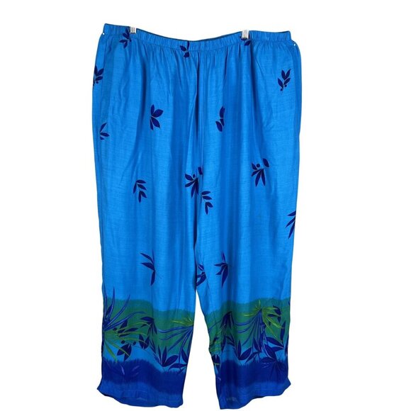 California Krush 3X Tropical 2-Piece Button Up Top Elastic Waist Pants  Vacation - Picture 2 of 16